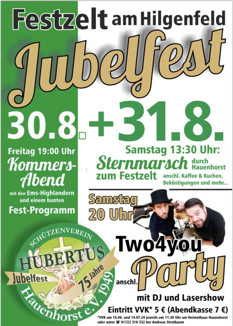 Jubelfest - 75 Jahre Schützenverein Hubertus Hauenhorst
